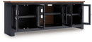 Wildenauer - XL TV Stand With Fireplace Option - Brown / Black