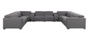 1208 - 10 Piece U Shaped Leather Sectional With 4 Power Recliners & Power Headrest