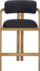Aurum - Vegan Leather Upholstered Counter Stool With Brushed Brass Base