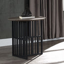 Zudora - End Table - Antique Oak & Black