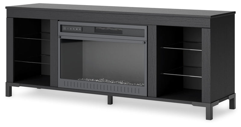 Cayberry - TV Stand With Fireplace - Black
