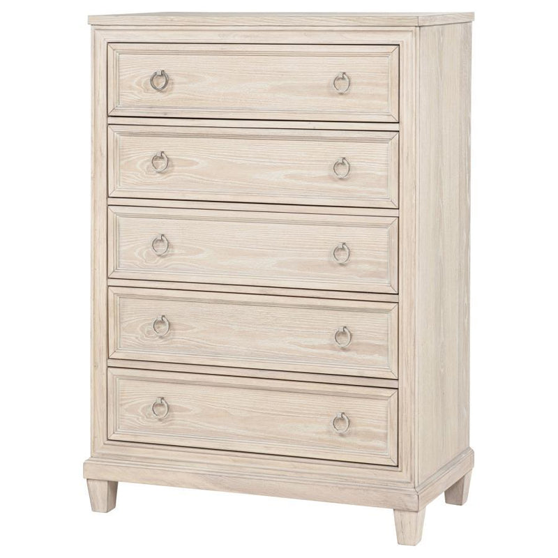 Pembroke - 5-Drawer Chest Of Drawers - Washed Oak