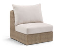 Seacrest - Olefin Water Resistant Fabric And Wicker Outdoor Patio Armless Chair