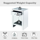 Noralie - 26"H Accent Table - Mirrored & Faux Diamonds