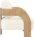 Cedra - Velvet Performance Fabric Upholstered Accent Chair - Natural Frame