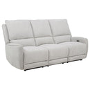 Sylmar - Chenille Upholstered Power Reclining Sofa - Dove Gray