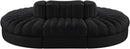 Rummi - Oval Velvet Performance Fabric Upholstered 6 Piece Modular Sectional