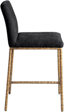 Reeves - Chenille Fabric Upholstered Counter Stool (Set of 2) - Gold Base