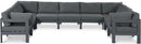 Nizuc - Outdoor Patio 9 Piece Modular Sectional With Gray Frame