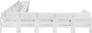 Nizuc - Outdoor Patio 9 Piece Modular Sectional With White Frame