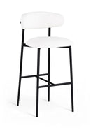 Lupita - Vegan Leather Upholstered Bar Stool With Matte Black Frame (Set of 2)