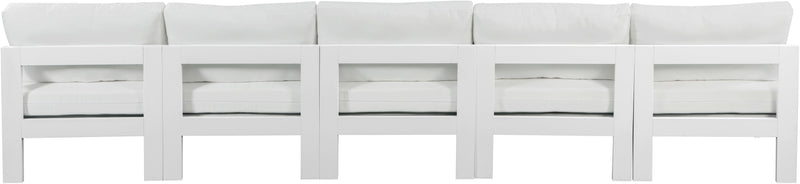 Nizuc - Outdoor Patio 5 Seat Modular Armless Sofa With White Frame