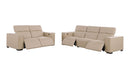 1208 - Leather Reclining Set (Sofa & Loveseat With Four Power Recliners)