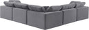 Comfy - 5 Piece Velvet Modular Corner Sectional