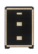 Blake - 4 Piece Full Bedroom Set (Bed With Lamps, Dresser, Mirror, Nightstand) - Black / Gold