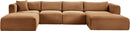 Shaggy - Fabric 5 Piece Modular Sectional With Chaise And Ottoman