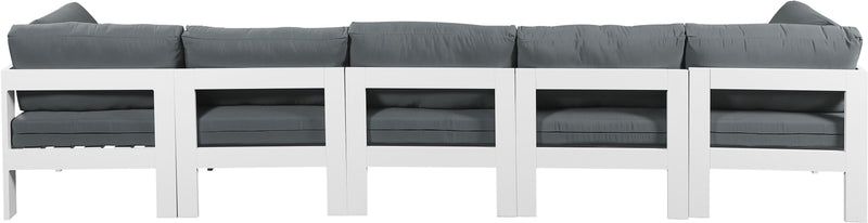 Nizuc - Outdoor Patio 5 Seat Modular Sofa With White Frame