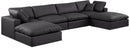 Comfy - 6 Piece Faux Leather Modular Double Chaise Sectional