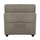Rylie - Modular Armless Chair With Pillow - Brown Linen