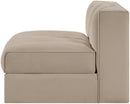 Rummi - Velvet Performance Fabric Upholstered Modular Armless Chair