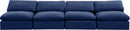 Comfy - Velvet Modular Armless Sofa 4 Seats
