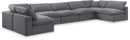 Comfy - 7 Piece Velvet Modular Armless Sectional