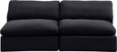 Comfy - Velvet Modular Armless Sofa 2 Seats