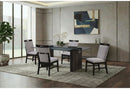 D4238 - 5 Piece Dining Room Set (Dining Table And 4 Dining Chairs) - Clear / Dark Brown / Light Gray