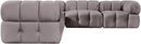 Orin - Velvet 5 Piece Modular Corner Sectional