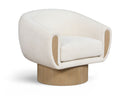 Avella - Interwoven Fabric Swivel Accent Chair - Light Brown Base