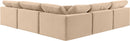 Comfy - 5 Piece Velvet Modular Corner Armless Sectional