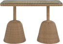 Seacrest - Tempered Glass Top And Wicker Outdoor Patio Bar Height Table