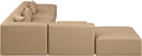 Cube - 6 Piece Modular Corner Armless Sectional - Tan