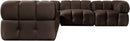 Orin - Velvet 5 Piece Modular Corner Sectional