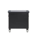 Varian II - Nightstand - Mirrored, Black & Sliver