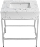 Marmo - Engineered Marble Bathroom Vanity With Chrome Base
