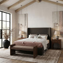 Hickory - Fabric Upholstered Bench - Brown Frame