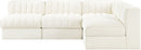 Rummi - Armless Velvet Performance Fabric Upholstered 4 Piece Modular Sectional