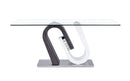 D4127 - Dining Table - Dark Gray / Silver
