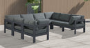 Nizuc - Outdoor Patio 8 Piece Modular Sectional With Gray Frame