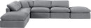 Indulge - Velvet 6 Piece Modular Armless Sectional