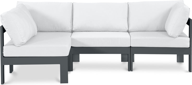 Nizuc - Outdoor Patio 4 Piece Modular Sectional With Gray Frame