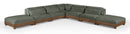 Turin - Chenille Fabric Upholstered Modular Sectional - Green
