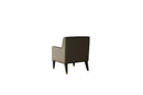 House Beatrice - Accent Chair With Pillow - Tan Synthetic Leather & Charcoal