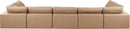 Comfy - 7 Piece Faux Leather Modular Armless Sectional - Tan