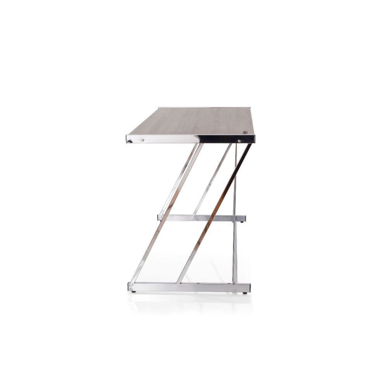 Finis - Writing Desk With USB - Weathered Oak & Chrome