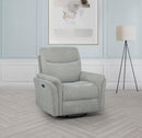 Adler - Upholstered Power Swivel Glider Recliner