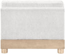 Turin - Chenille Fabric Upholstered Modular Armless Chair - Natural Base