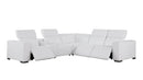 1208 - 6-Piece L-Shaped Leather Reclining Sectional With 3 Power Recliners