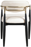 Riccio - Faux Leather Dining Arm Chair (Set of 2) - Black And Gold Frame